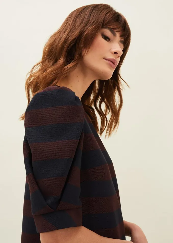 Phase Eight Dresses Maple Stripe Dress Navychestnut 8211 Women