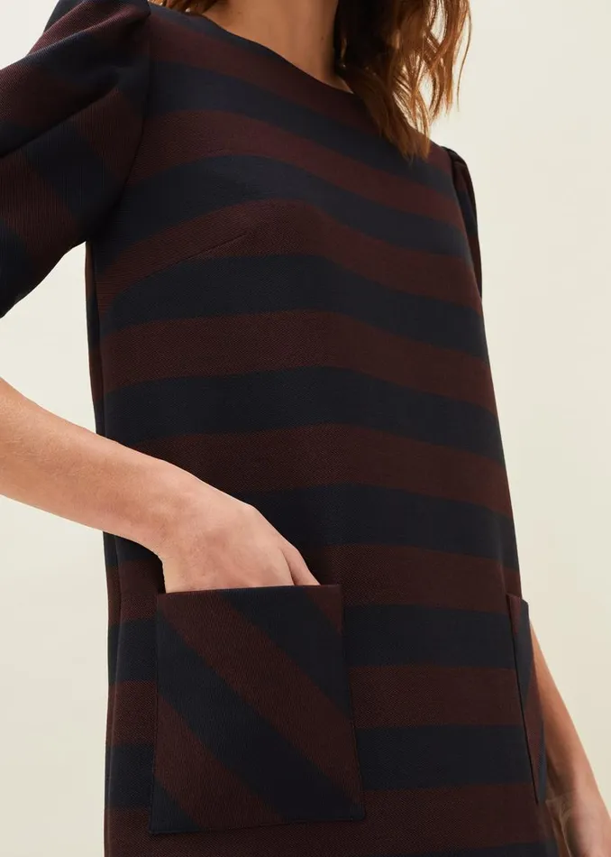 Phase Eight Dresses Maple Stripe Dress Navychestnut 8211 Women