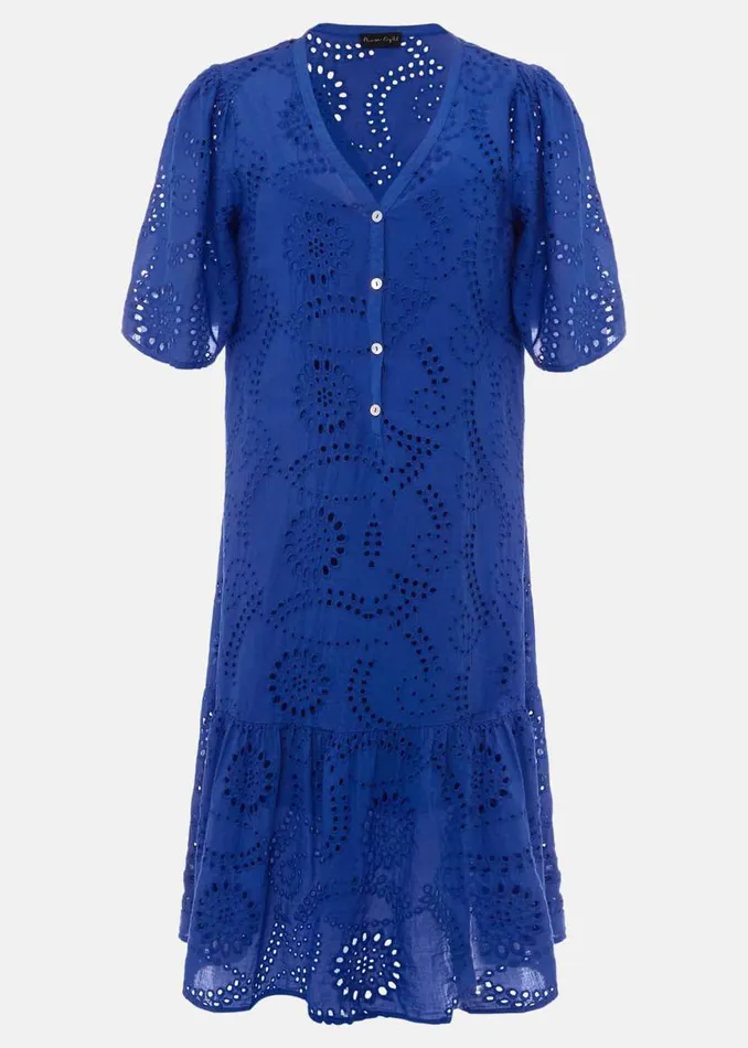 Phase Eight Dresses Meleri Broderie Dress Cobalt 8211 Women