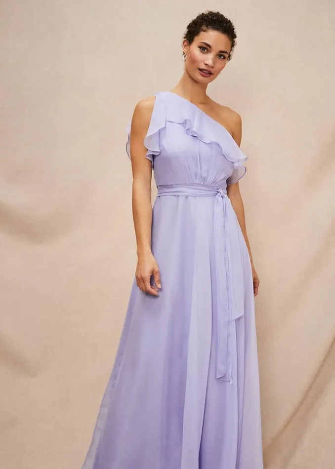 Phase Eight Dresses Mia One Shoulder Maxi Dress China Blue 8211 Women