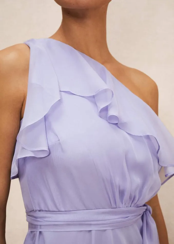 Phase Eight Dresses Mia One Shoulder Maxi Dress China Blue 8211 Women