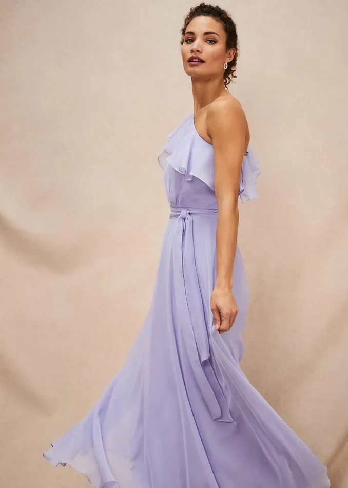 Phase Eight Dresses Mia One Shoulder Maxi Dress China Blue 8211 Women