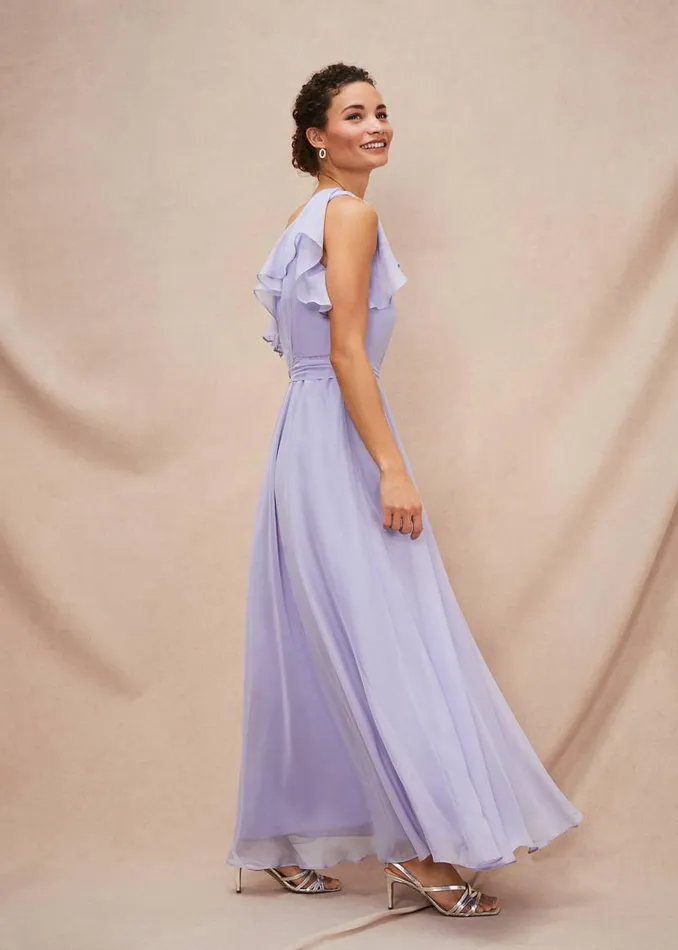 Phase Eight Dresses Mia One Shoulder Maxi Dress China Blue 8211 Women