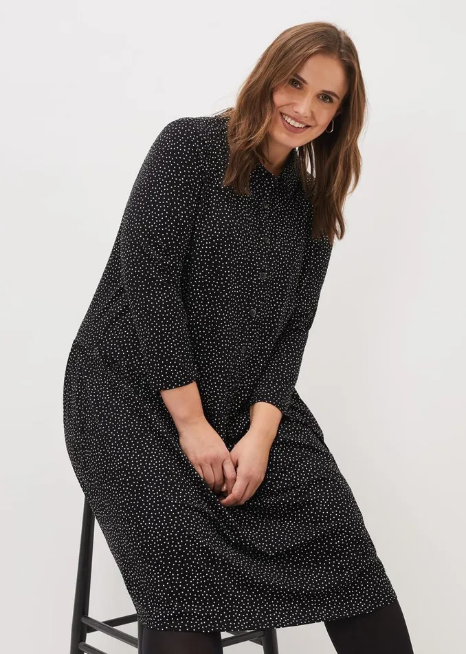 Phase Eight Dresses Mina Spot Jersey Dress Black 8211 Women