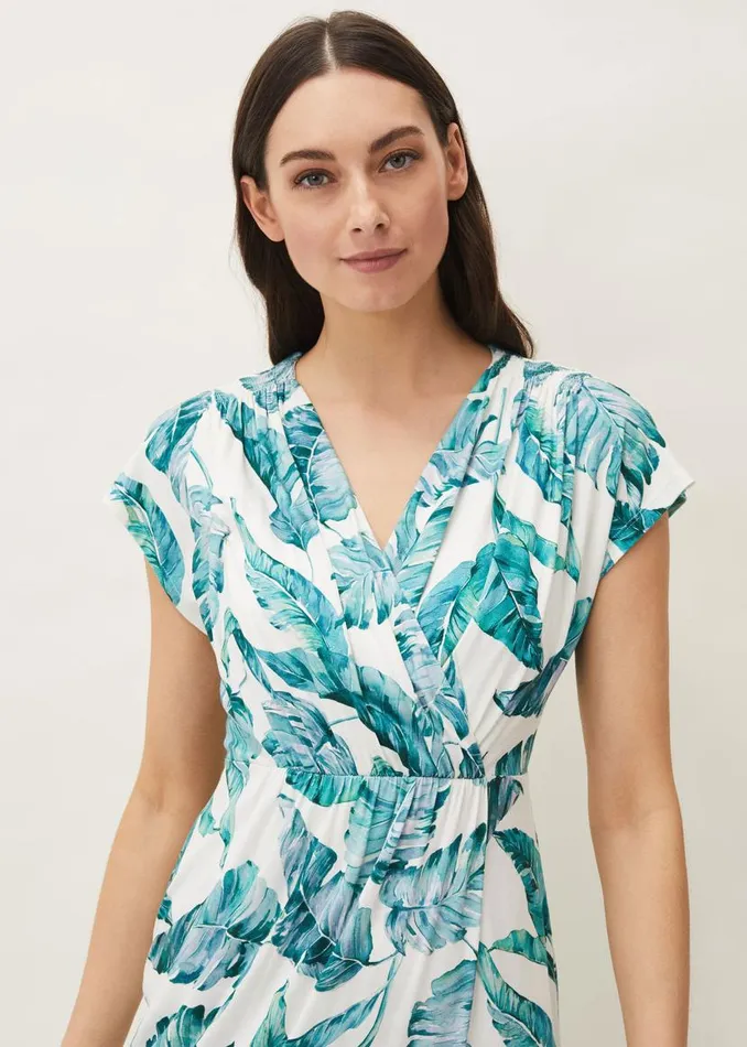 Phase Eight Dresses Palms Print Fitted Short Sleeved Jersey Dress Aquamarineecru 8211 Women Phase Eight Dresses Palms Print Fitted Short Sleeved Jersey Dress Aquamarineecru 8211 Women
