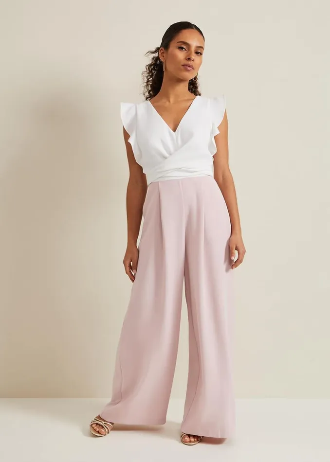 Phase Eight Dresses Petite Ayla Ruffle Jumpsuit Pink 8211 Women
