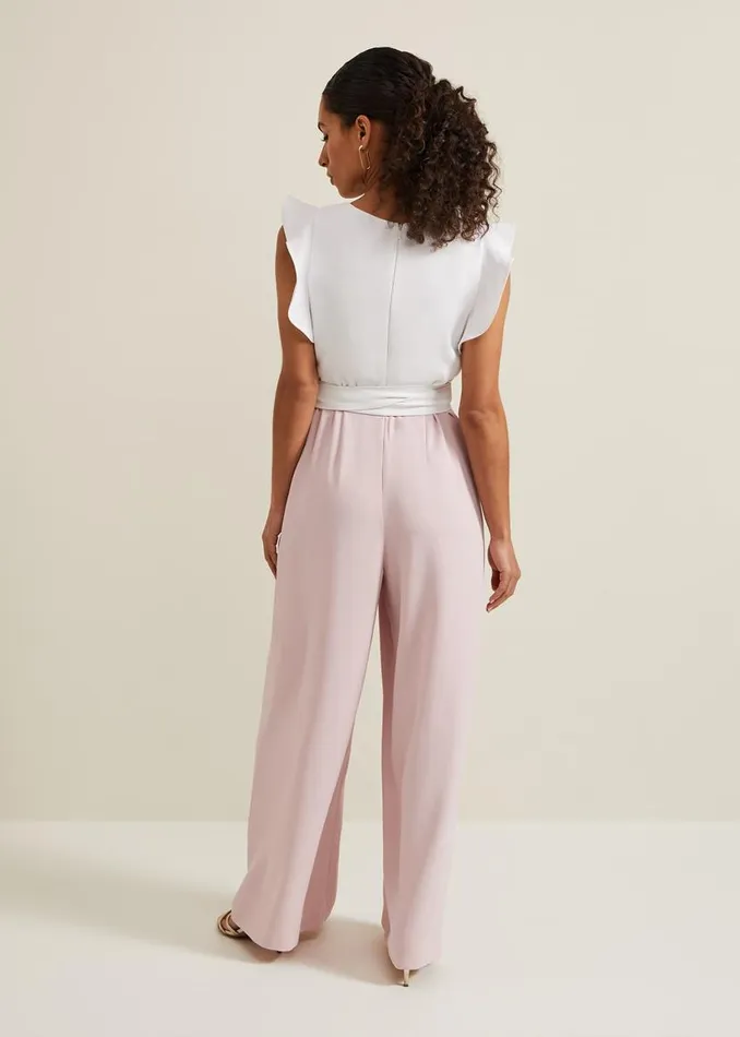 Phase Eight Dresses Petite Ayla Ruffle Jumpsuit Pink 8211 Women