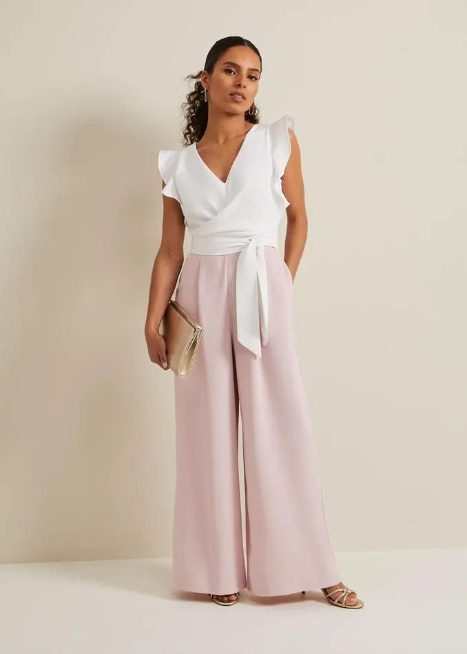 Phase Eight Dresses Petite Ayla Ruffle Jumpsuit Pink 8211 Women