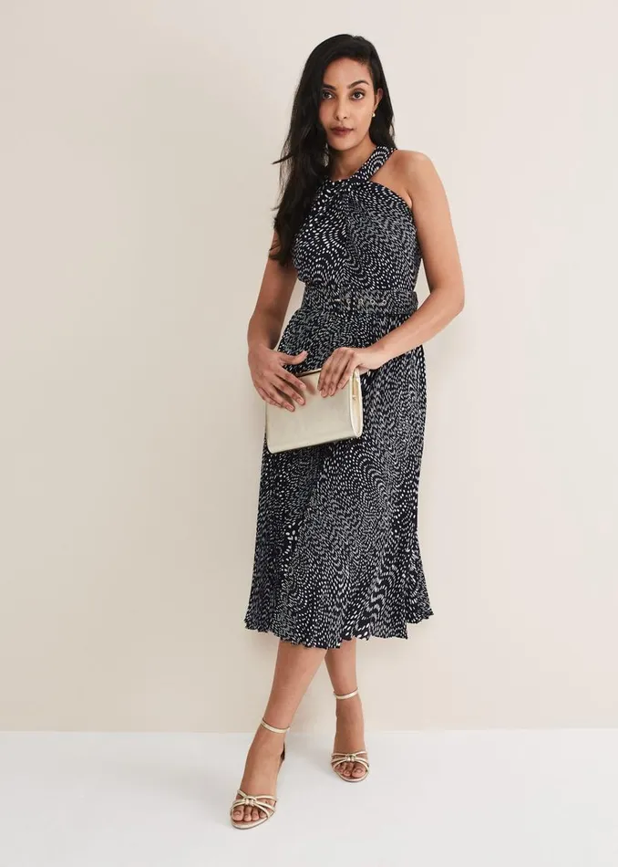 Phase Eight Dresses Petite Elsie Spot Dress Navyivory 8211 Women