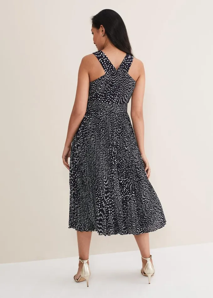 Phase Eight Dresses Petite Elsie Spot Dress Navyivory 8211 Women