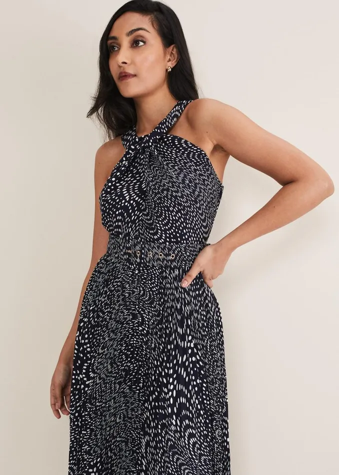 Phase Eight Dresses Petite Elsie Spot Dress Navyivory 8211 Women