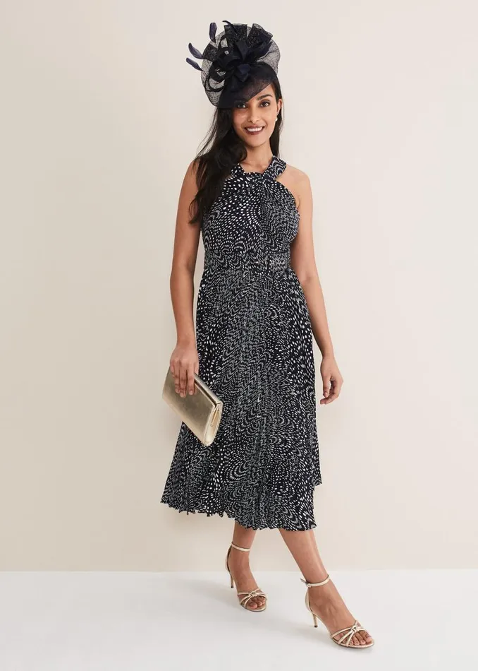 Phase Eight Dresses Petite Elsie Spot Dress Navyivory 8211 Women