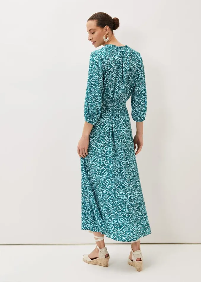 Phase Eight Dresses Phillipa Tile Print Midaxi Dress Tealivory 8211 Women