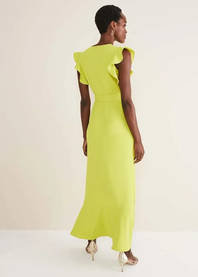 Phase Eight Dresses Phoebe Frill Maxi Dress Lime 8211 Women