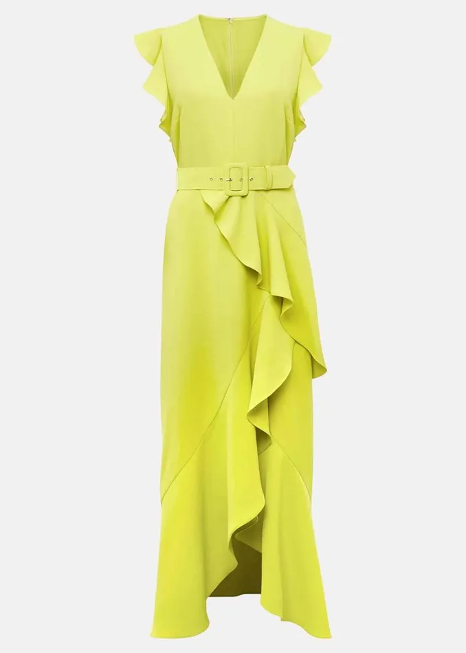 Phase Eight Dresses Phoebe Frill Maxi Dress Lime 8211 Women