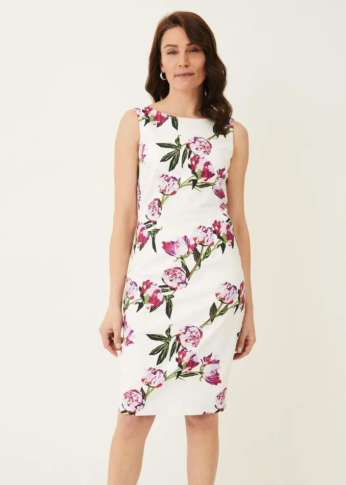 Phase Eight Dresses Rochella Peony Print Dress Ivorymulti 8211 Women