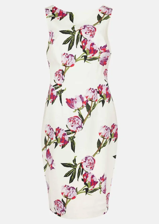 Phase Eight Dresses Rochella Peony Print Dress Ivorymulti 8211 Women