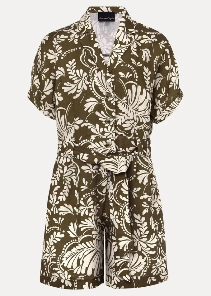 Phase Eight Dresses Rosalia Printed Playsuit Khaki 8211 Women
