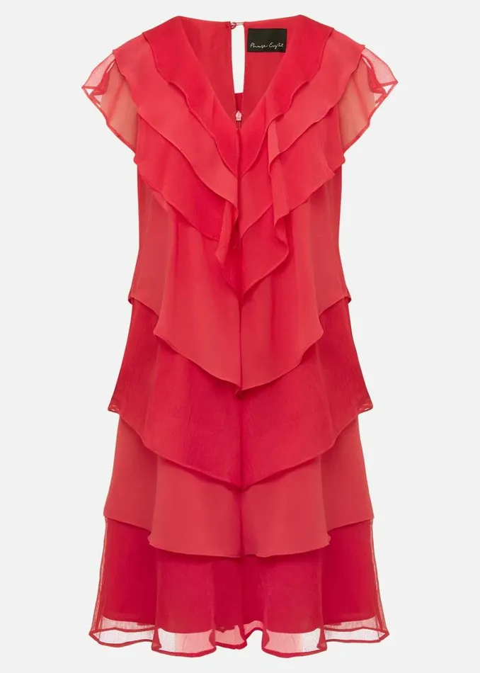 Phase Eight Dresses Sage Pleated Ruffle Mini Dress Raspberry 8211 Women