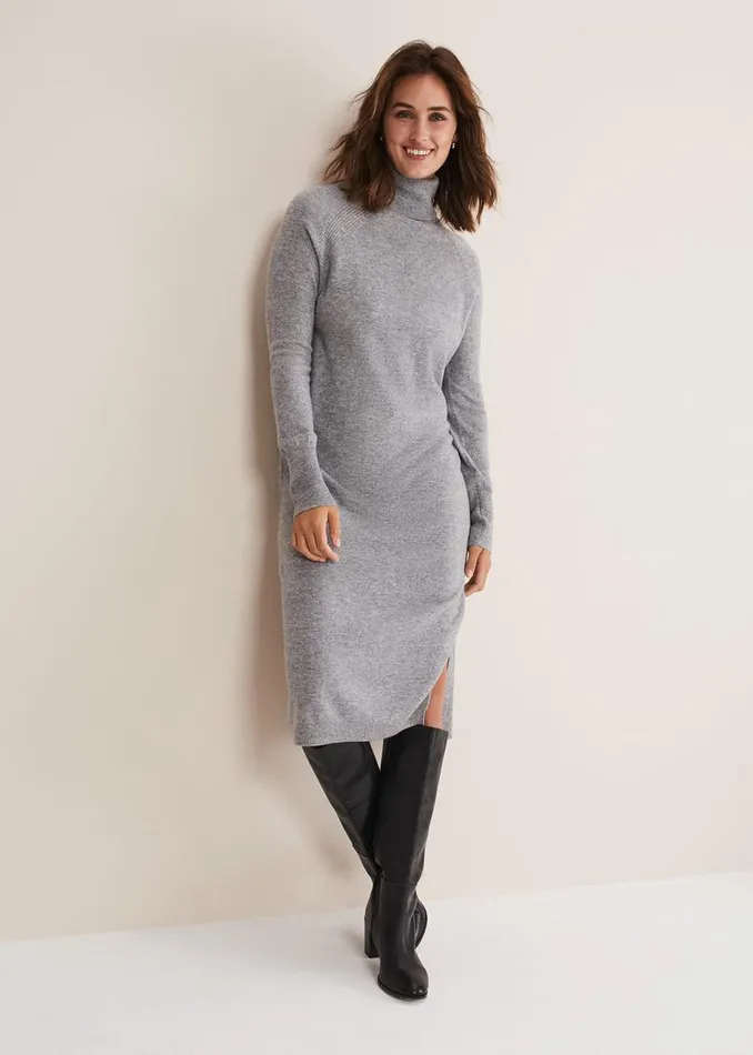 Phase Eight Dresses Seline Wool Cashmere Dress Mid Grey 8211 Women