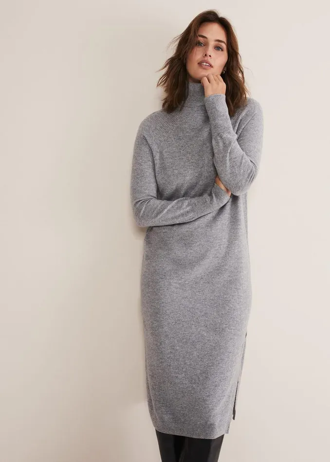Phase Eight Dresses Seline Wool Cashmere Dress Mid Grey 8211 Women