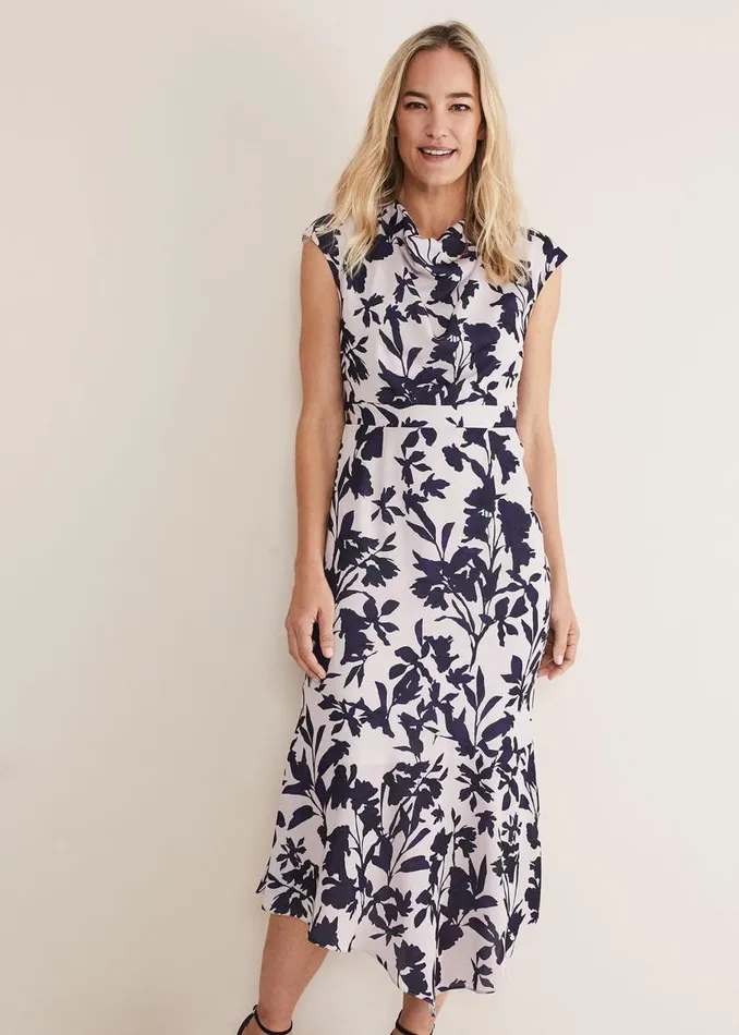 Phase Eight Dresses Willow Floral Cowl Neck Midi Dress Lattemulti 8211 Women Phase Eight Dresses Willow Floral Cowl Neck Midi Dress Lattemulti 8211 Women
