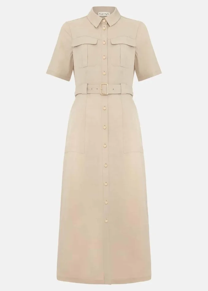 Phase Eight Dresses Willow Utility Midi Dress Stone 8211 Women