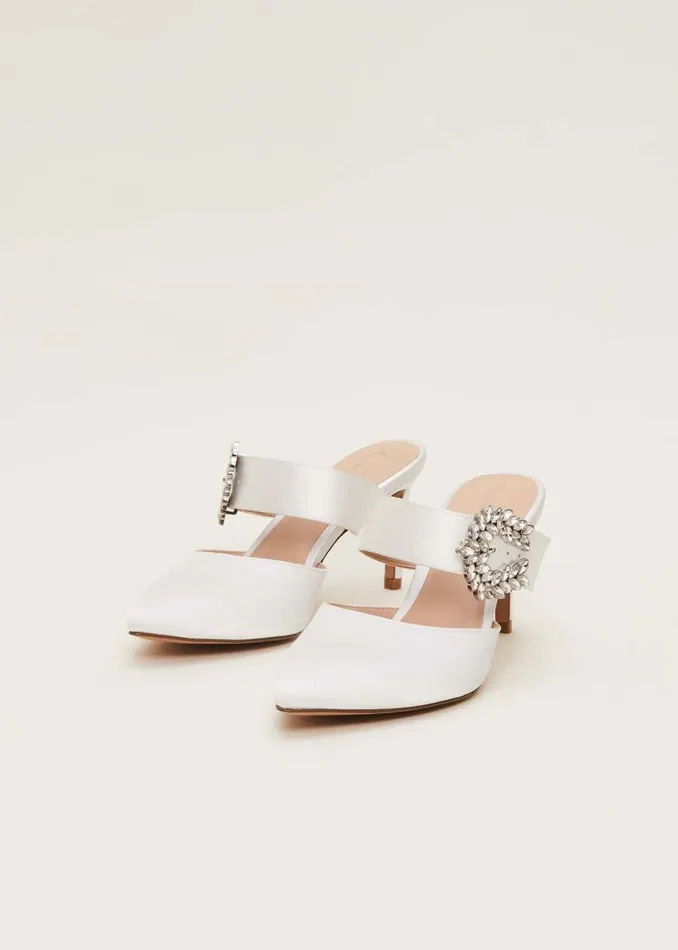 Phase Eight Heels Bridal Jewel Trim Mule Shoe Ivory 8211 Women