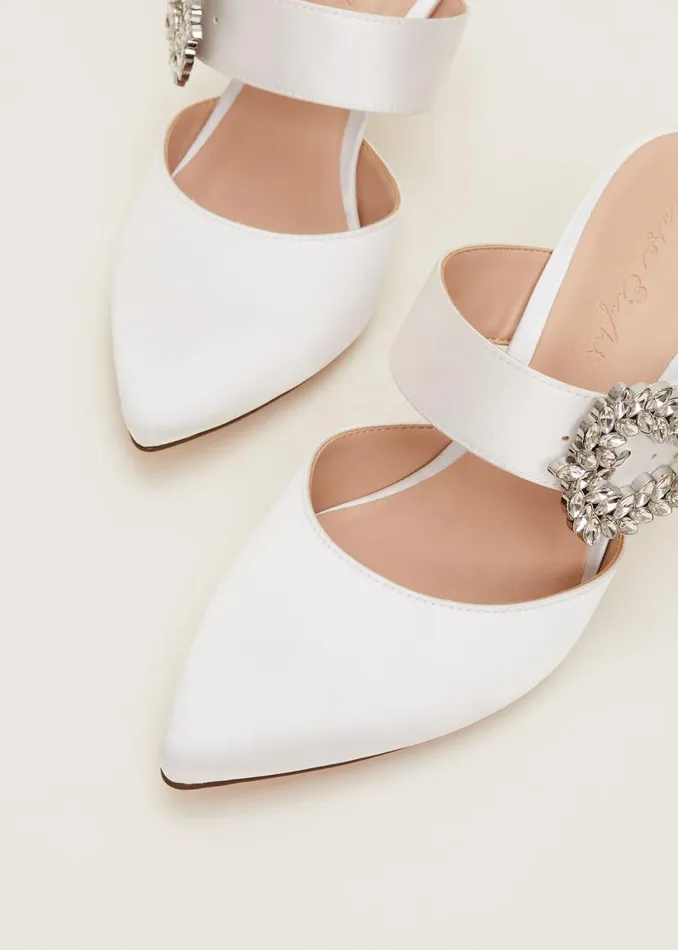 Phase Eight Heels Bridal Jewel Trim Mule Shoe Ivory 8211 Women