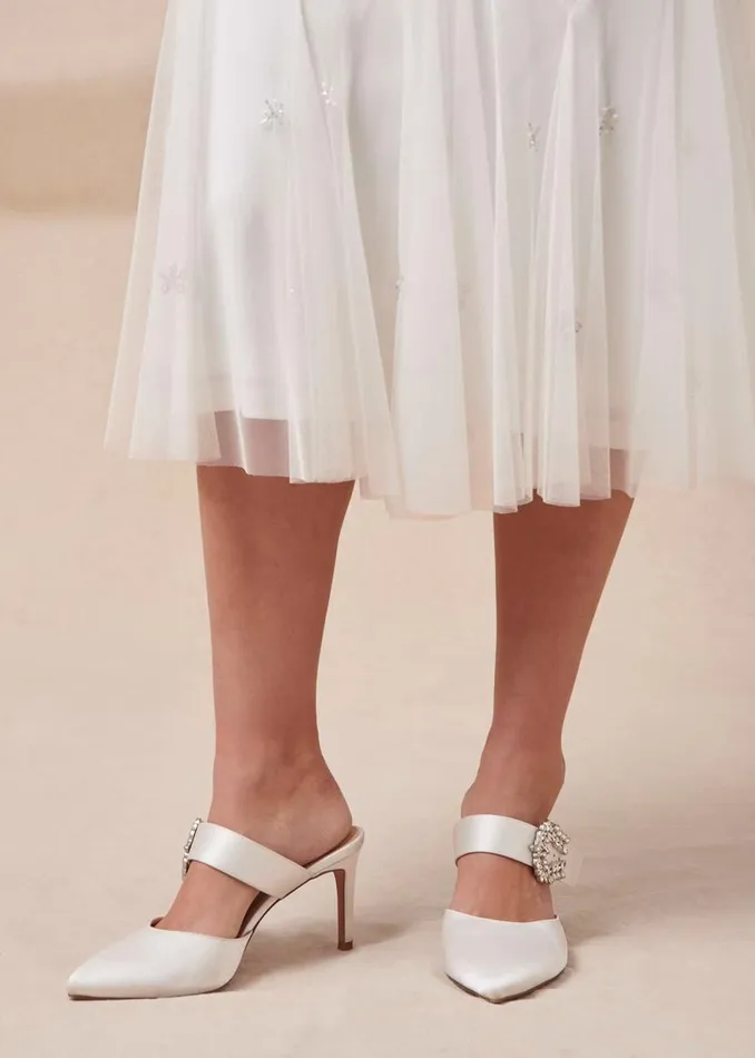 Phase Eight Heels Bridal Jewel Trim Mule Shoe Ivory 8211 Women