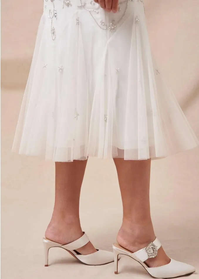 Phase Eight Heels Bridal Jewel Trim Mule Shoe Ivory 8211 Women