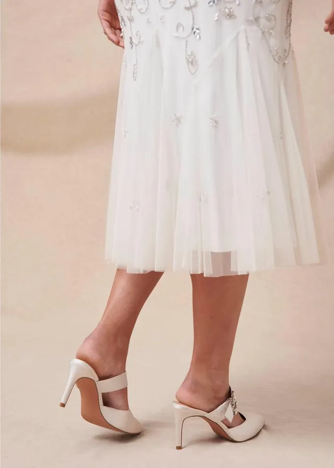 Phase Eight Heels Bridal Jewel Trim Mule Shoe Ivory 8211 Women