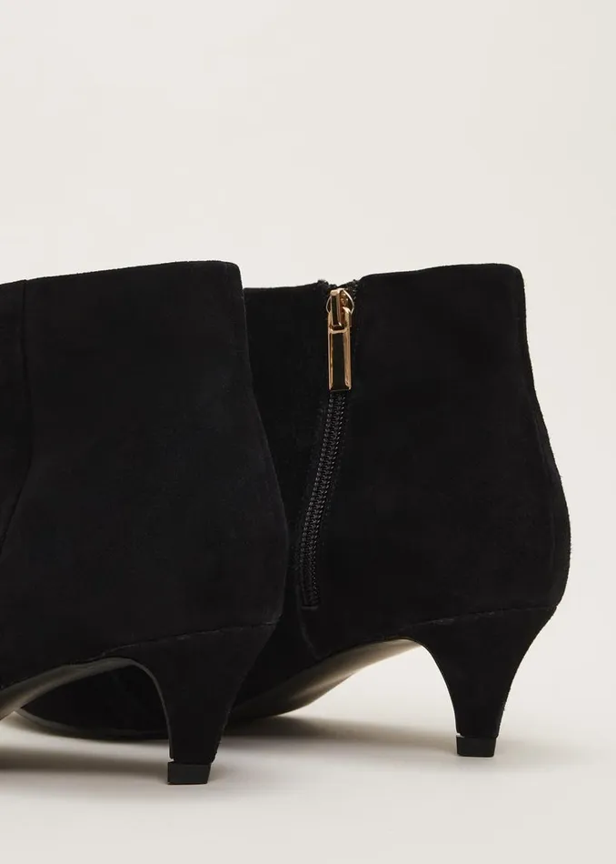 Phase Eight Heels Chain Front Kitten Heel Boot Black 8211 Women