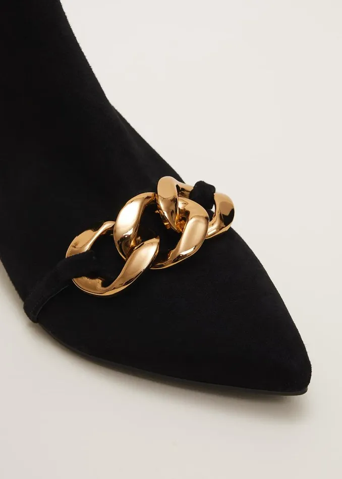 Phase Eight Heels Chain Front Kitten Heel Boot Black 8211 Women