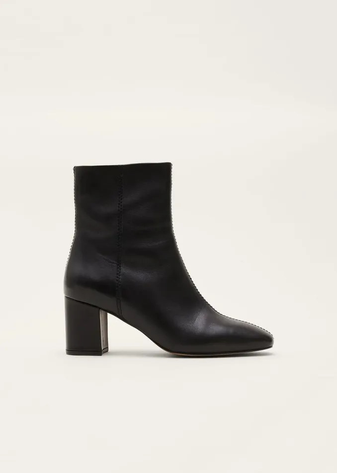 Phase Eight Heels Stitched Leather Boot Black 8211 Women