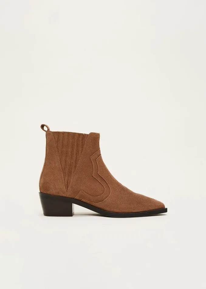 Phase Eight Heels Suede Ankle Boots Tan 8211 Women