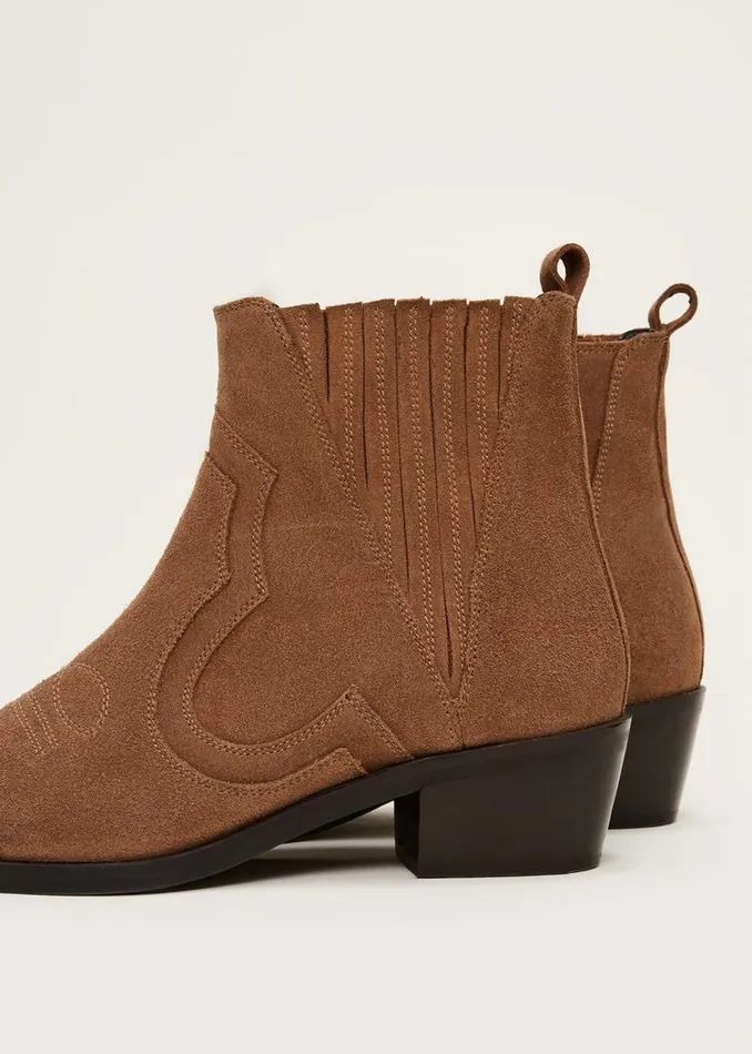Phase Eight Heels Suede Ankle Boots Tan 8211 Women