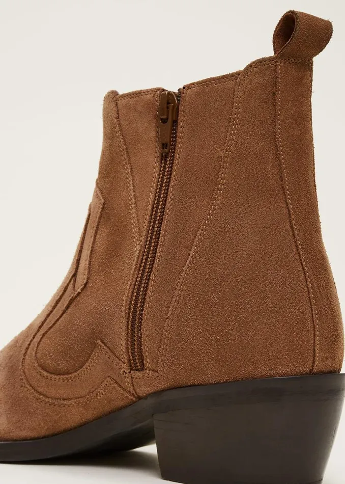 Phase Eight Heels Suede Ankle Boots Tan 8211 Women