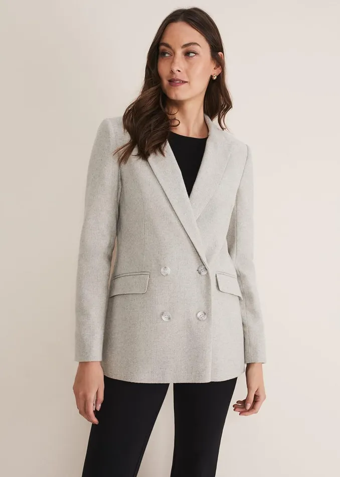Phase Eight Jackets Drew Wool Blazer Greyneutral 8211 Women