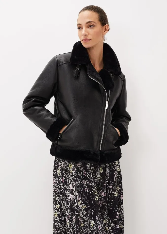 Phase Eight Jackets Kya Aviator Jacket Black 8211 Women