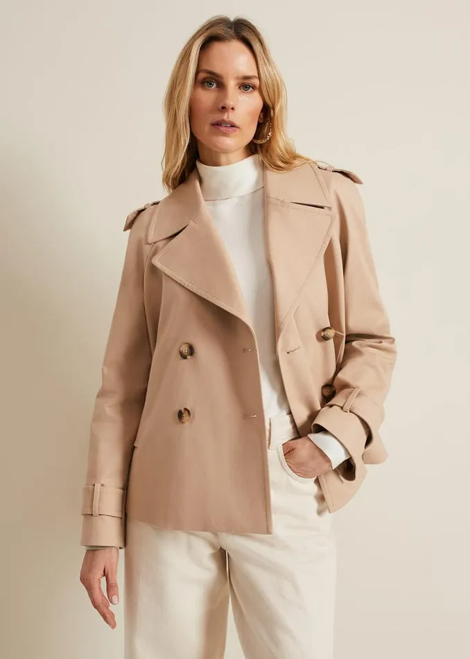 Phase Eight Jackets Lola Camel Cropped Trench Jacket Camel 8211 Women