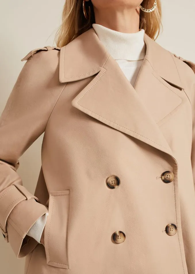Phase Eight Jackets Lola Camel Cropped Trench Jacket Camel 8211 Women
