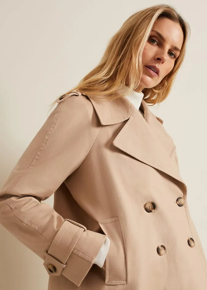 Phase Eight Jackets Lola Camel Cropped Trench Jacket Camel 8211 Women