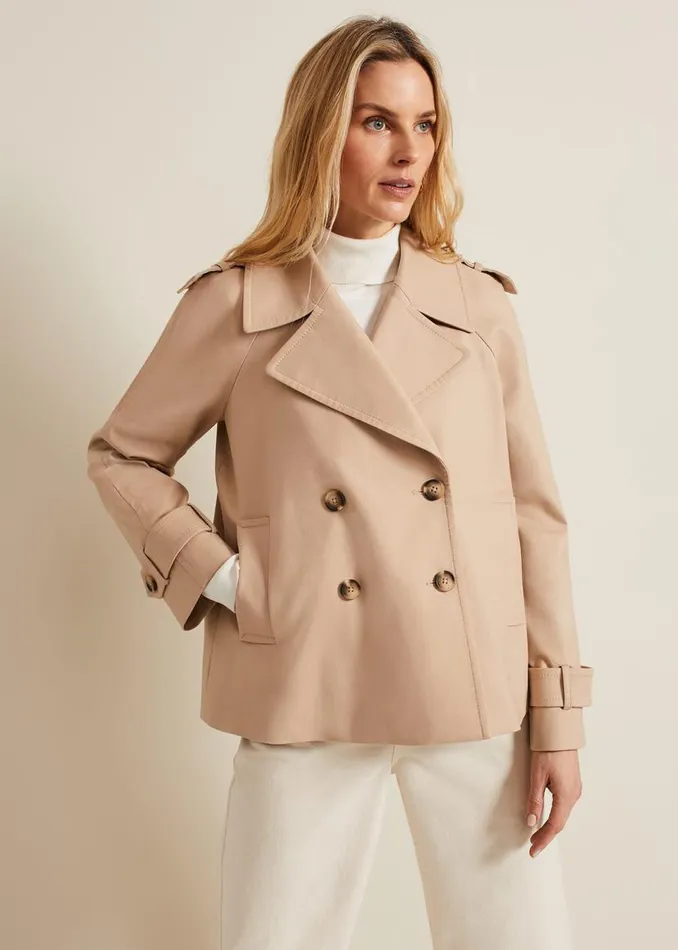 Phase Eight Jackets Lola Camel Cropped Trench Jacket Camel 8211 Women