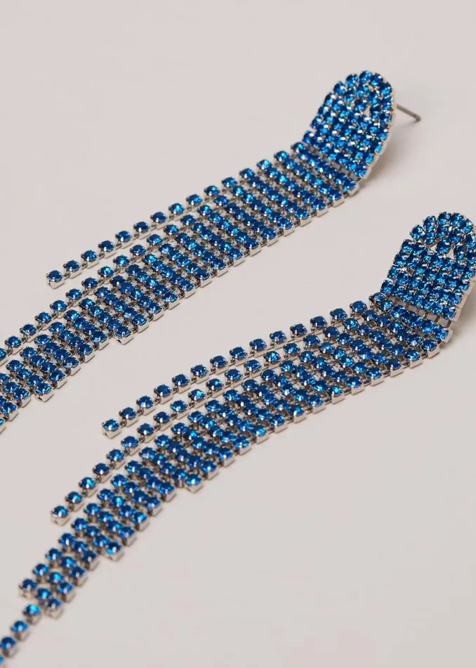 Phase Eight Jewellery Graduated Stone Drop Earrings Blue 8211 Women