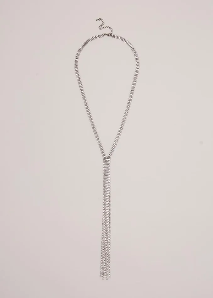 Phase Eight Jewellery Long Sparkle Lariat Necklace Gunmetal 8211 Women
