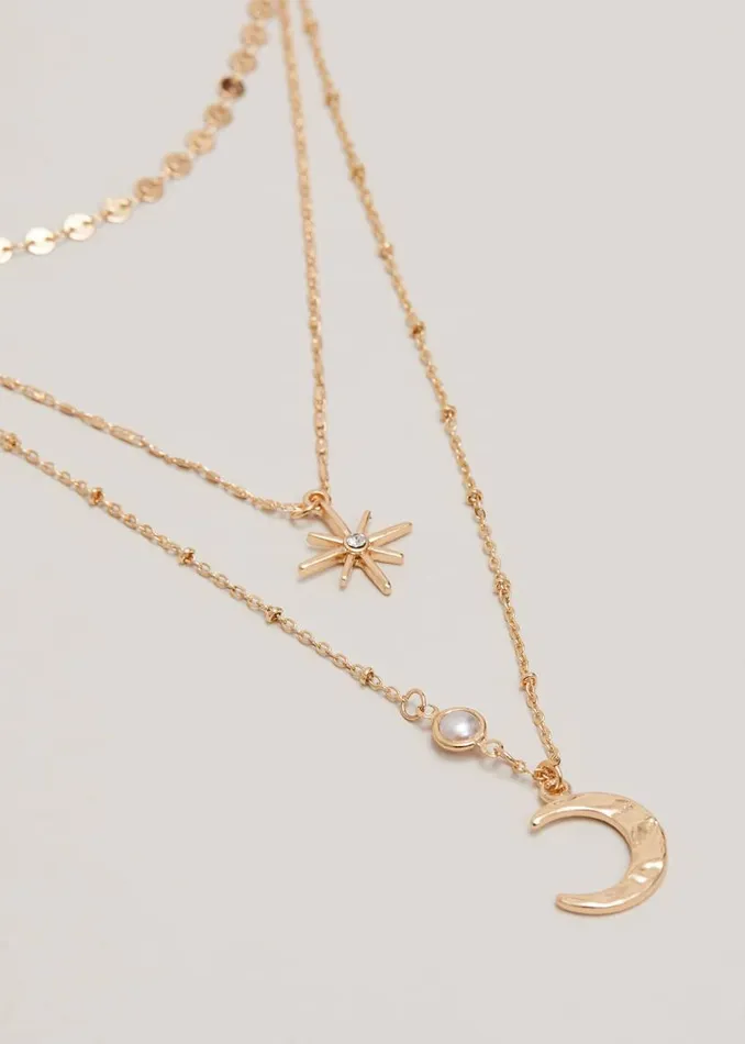 Phase Eight Jewellery Moon And Star Layered Necklace Gold 8211 Women
