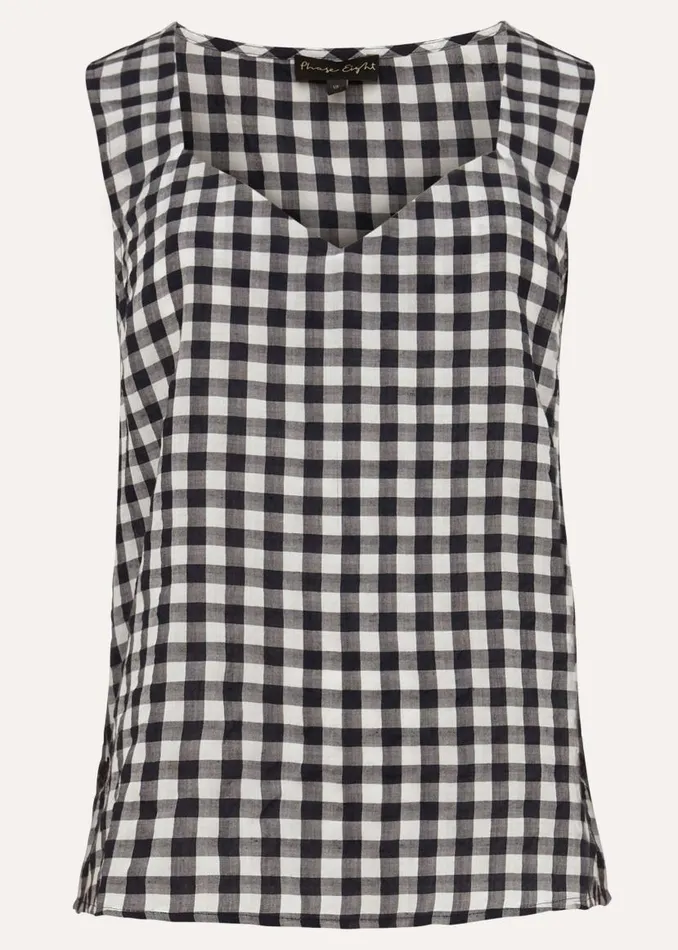 Phase Eight Knitwear Calandra Gingham Top Navyivory 8211 Women