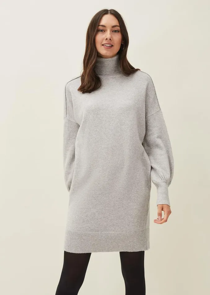 Phase Eight Knitwear Eveleen Knit Dress Pale Grey 8211 Women