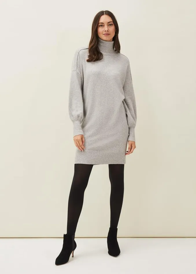 Phase Eight Knitwear Eveleen Knit Dress Pale Grey 8211 Women